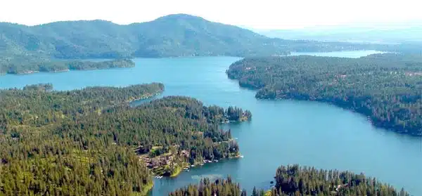 Overhead view of Hayden Lake